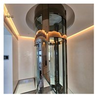 Design de luxe Ascenseur rond doré Ascenseur de maison Ascenseur rond Ascenseurs de maison 3 étages