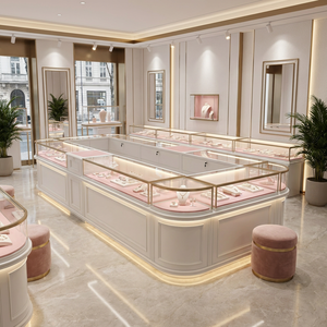Mostrador de Exhibición de Joyería Blanco de Lujo, Vitrina de Perfumes y Cosméticos, Mueble de Exhibición de Vidrio para Tiendas de Belleza y Centros Comerciales - Product Image 2
