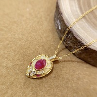 Set Perhiasan Kepala Ular Perak 925 dengan Batu Ruby Alami, Koleksi Hadiah untuk Pembeli Grosir, Pesanan Massal, dan Eceran Butik