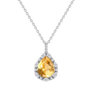 สร้อยคอจี้รูปหยดน้ำเงินแท้ 925 สำหรับผู้หญิง ประดับด้วยพลอยแกรนเนตธรรมชาติ เหมาะสำหรับงานหมั้นและงานแต่งงาน ผลิตโดยผู้ผลิตเครื่องประดับ - Product Image 6