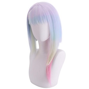 Anime <span class=keywords><strong>Cyberpunk</strong></span> <span class=keywords><strong>Edgerunners</strong></span> Cosplay Lucyna Kushinada multicolor gradiente peluca - Product Image 3