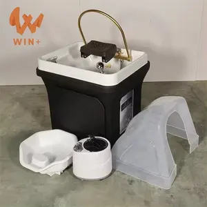 Professional modern waterfall head therapy head spa backwash no plumbing portable shampoo bowl bed for salons