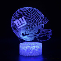 Casque de football américain Buffalo Bills 3D NFL avec éclairage LED changeant de couleur, décoration, veilleuse