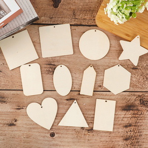 Wanuocraft chưa hoàn thành gỗ lát handmade vòng tròn bằng gỗ cây giáng sinh trang trí đồ trang trí treo cutouts dây thủ công - Product Image 1