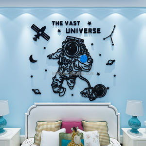 สติ๊กเกอร์ติดผนังอะคริลิค ลายการ์ตูนนักบินอวกาศ ยานอวกาศ ดาวเคราะห์ สำหรับตกแต่งบ้าน ห้องนั่งเล่น ห้องนอน ฉากหลังโซฟา ตกแต่งผนัง - Product Image 5
