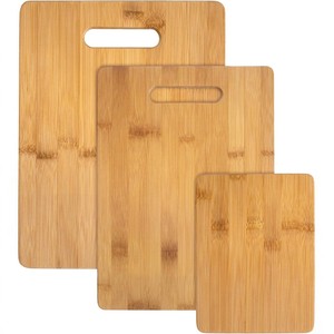 Juego de tablas de cortar de bambú rectangulares con asa para cocina, bloques de cortar para uso doméstico - Product Image 1