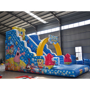 Vendita calda di alta qualità in PVC <span class=keywords><strong>Spongebob</strong></span> tema dei cartoni animati scivolo acquatico commerciale scivolo gonfiabile - Product Image 4