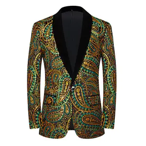 Hot sale men's Sequin Slim Fit Suit Jacket Performance Nightclub DJ Singers Shiny Blazers 2024 new design