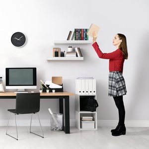 Estantes flotantes de <span class=keywords><strong>madera</strong></span> <span class=keywords><strong>blanca</strong></span> modernos personalizados para pared, estante de exhibición montado en la pared flotante MDF para cocina, dormitorio, sala de estar - Product Image 6