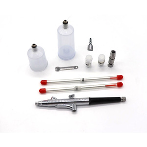Kit <span class=keywords><strong>complet</strong></span> d'entretien pour aérographe : Aérographe 0,3 mm avec 2 aiguilles et buses de rechange, brosse de nettoyage, clé pour une utilisation continue - Product Image 2