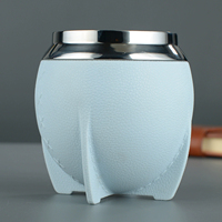 Gourde à yerba mate en acier inoxydable 304 à double paroi, en cuir, de fabrication argentine, vente chaude 2025, tasse à thé de 280 ml