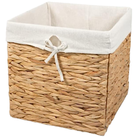 Panier de rangement pliable en jacinthe d'eau, panier en osier fait à la main, panier de rangement en gros, écologique, fabriqué au Vietnam