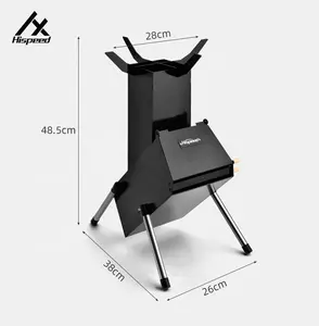 HISPEED 야외 캠핑 우드 버닝 로켓 스토브 탄소강 접이식 캠핑 스토브 & 액세서리