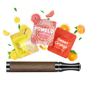 Cigarettes à base de plantes en acier inoxydable plaqué argent pour arrêter de fumer, huile essentielle de citron, orange, anti-nausée, portable - Product Image 1