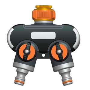 Divisor de agua para jardín, divisor de dos vías, conector de manguera de aleación de aluminio para riego, riego de flores, uso en exteriores - Product Image 3