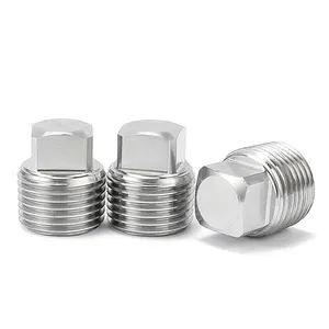 Accesorio de tubería de acero inoxidable 304 de alta calidad de METAL, enchufe de cabeza cuadrada sólida, <span class=keywords><strong>1</strong></span>/<span class=keywords><strong>2</strong></span>/3/4/6 NPT1 puntos/<span class=keywords><strong>2</strong></span> - Product Image 1