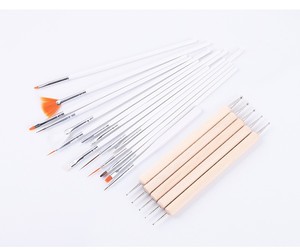 Kit de 20 pinceaux pour décorations d'ongles avec sac de rangement, stylo à pois, stylo de peinture, pinceau à gel pour <span class=keywords><strong>dessin</strong></span>, kit de pinceaux pour nail art - Product Image 4
