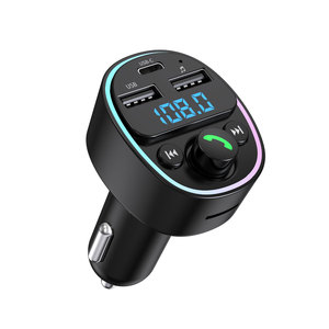 Émetteur FM <span class=keywords><strong>Bluetooth</strong></span> pour voitures, <span class=keywords><strong>adaptateur</strong></span> audio sans fil avec charge de téléphone, streaming musical, mise à niveau de l'autoradio ancien - Product Image 2