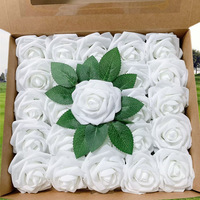 Fleurs en Mousse pour Boîte Cadeau en Gros, Roses Colorées Vives, Matériaux de Décoration pour Bouquets, Roses Artificielles en Mousse