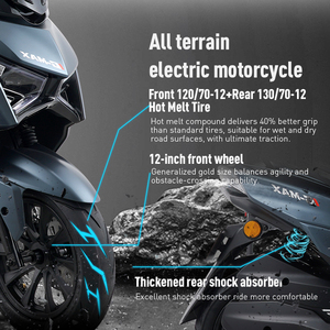 <span class=keywords><strong>Moto</strong></span> électrique longue portée 3000W 74V 28Ah avec double batterie au lithium et pneus à fusion à chaud de <span class=keywords><strong>12</strong></span> pouces - Product Image 3