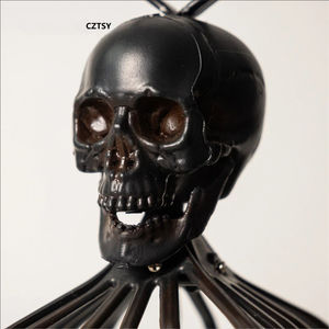 Nuevo Colgante Decorativo Luminoso de Halloween con Diseño Americano de Calavera de Gato en Jaula para Cafetería y Hogar - Product Image 2