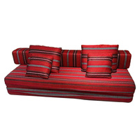 Sofá Cama Plegable Jacquard Étnico Vintage, Sofá Perezoso Compacto para Sala de Estar Pequeña, Estilo Moderno de Mediados de Siglo