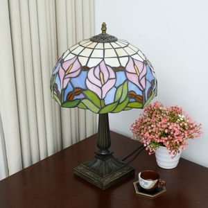 Lampe de table de style moderne <span class=keywords><strong>Calla</strong></span> Lily en verre teinté, lampe de bureau rétro de 12 pouces, salons, bureaux, lumière décorative de luxe - Product Image 4