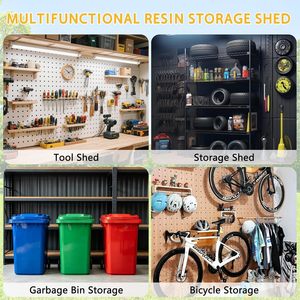 Armoire <span class=keywords><strong>de</strong></span> rangement <span class=keywords><strong>de</strong></span> <span class=keywords><strong>jardin</strong></span> <span class=keywords><strong>en</strong></span> résine plastique grand format, verrouillable et résistante aux intempéries, avec plancher inclus, vente <span class=keywords><strong>en</strong></span> gros usine - Product Image 4