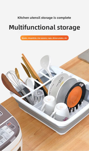 Factory Wholesale Made Plastic <b>Kitchen</b> <b>Storage</b> Bowls Chopsticks Drain <b>Rack</b> Folding Modern Minimalism Dish <b>Rack</b> - Product Image 3