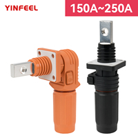 Connecteur IP67 150A 1500V CC 35mm² T2 en cuivre rouge plaqué argent PA66 avec filetage M6 M8 et trou rond de 6.2 6.5 mm