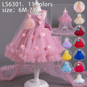 Vestido de Primer Cumpleaños para Bebé Niña, con Encaje, Tul, Bloques de Color, Tutú Esponjoso, Lazo Grande, Estilo Princesa, para Fiesta - Product Image 1