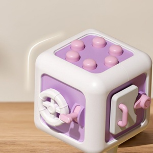 Cubo de Actividades de Dibujos Animados, Juguetes Educativos para Bebés, Entrenamiento de Movimiento y Fuerza, Plástico Ecológico Verde, Madera, Hexagonal, Juguete de Actividades - Product Image 6