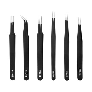 Baolian Anti Static Tweezers Stainless Steel ESD 10 11 12 13 14 15 For Face Blackhead Removal - Product Image 1
