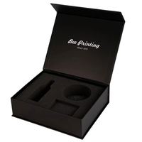 Coffret Cadeau Magnétique de Luxe Noir Satiné avec Emballage Intérieur en Satin