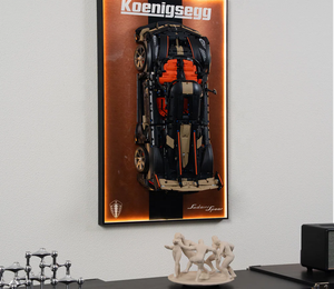 Vitrina de Pared con Iluminación LED Integrada para Exhibición de Modelos de Autos <span class=keywords><strong>Koenigsegg</strong></span> <span class=keywords><strong>Jesko</strong></span>, Marco de Espejo, Diseño Moderno - Product Image 1