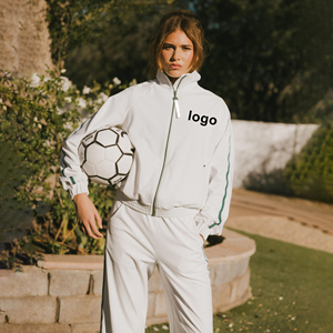 Survêtements de football pour femmes, ensemble sportif deux pièces avec sweat à capuche zippé et pantalon de jogging, pour l'extérieur, fabricant - Product Image 1