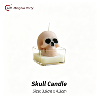 Niedliche 3D Halloween-Figurenkerzen Geist Kürbis Totenkopf Mumien-Form Kleine Dekorative Kerzen für Halloween-Party Tischdekoration