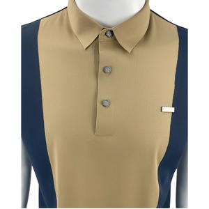 Polos de colores de contraste de moda para hombres Planchado gratis Nylon Spandex Golf Polo Camisass Polo - Product Image 4