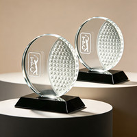 Trofeo de Golf, Medalla de Cristal Personalizada, Bola Azul Creativa, Billar, Fútbol, Deportes, Recuerdo de Campeón, GEF-01 Grabado