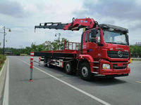 Camion lourd Shacman 28T avec grue à flèche articulée, grue hydraulique, camion tracteur