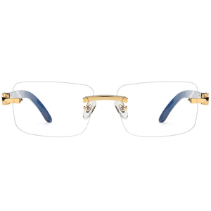 Monture de lunettes sans monture en corne naturelle blanche et noire pour lunettes de lecture, adaptée aux visages en forme de losange et pour le gaming - Product Image 3