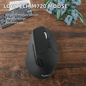 For M720 Triathlon 2.4GHz <b>Wireless</b> LED Optical <b>Mouse</b> Multiple Devices 1600 DPI 7 Buttons USB Unifying Receiver <b>Laptop</b> - Product Image 3
