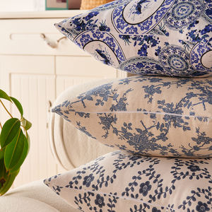 <span class=keywords><strong>Housse</strong></span> de coussin carrée à motif de porcelaine bleue et blanche, 1 pièce, 100% Polyester, pour salons, décoration de la maison - Product Image 5