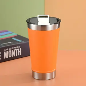 20 Oz Classic Stainless Steel Pint Cups Double Wall Pint Tumbler Insulated Beer Mugs With Bottle Opener