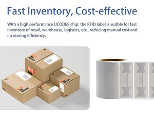 Étiquette logistique RFID UHF personnalisée XGSun, 4x2 pouces, impression thermique, auto-adhésive, passive, U <span class=keywords><strong>CODE8</strong></span>, lecture longue portée pour entrepôt - Product Image 4