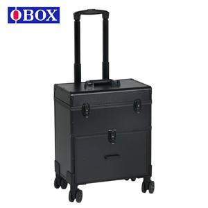 Maleta con Ruedas Obox para Salón de Belleza, Aleación de Aluminio Negra, con Ruedas Universales, Resistente, Duradera, Caja de Almacenamiento Profesional para Maquillaje - Product Image 3