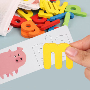 <span class=keywords><strong>Ortograf</strong></span>ía juguete de aprendizaje de juego de rompecabezas de madera ABC educativos de desarrollo para niños chicos niños niñas - Product Image 4