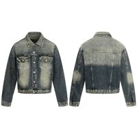 Nouveau Jean Américain Rétro Délavé 2025 en Nylon/Coton Respirant avec Strass Brillants – Tendance Homme Cool Polyvalent Coupe Ample Streetwear