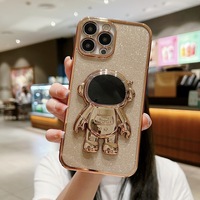 Nouvelle coque d'astronaute antichoc pour iPhone support pliable housse de téléphone portable bling pour iPhone 13 14 pro max housse d'astronaute