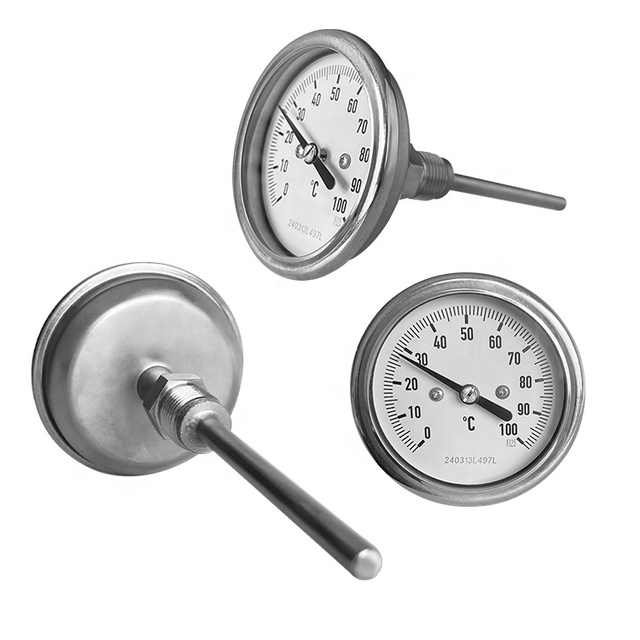 Customized Stainless Steel Industrial protection Tube Oven Thermometer Bimetall protection Tube Bimetal Thermometer